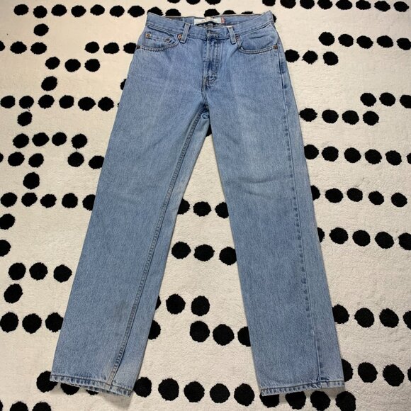 Vintage Y2K 90s Levi's 516 Slim Fit Faded Light Wash Denim Straight Leg Jeans - Picture 1 of 13